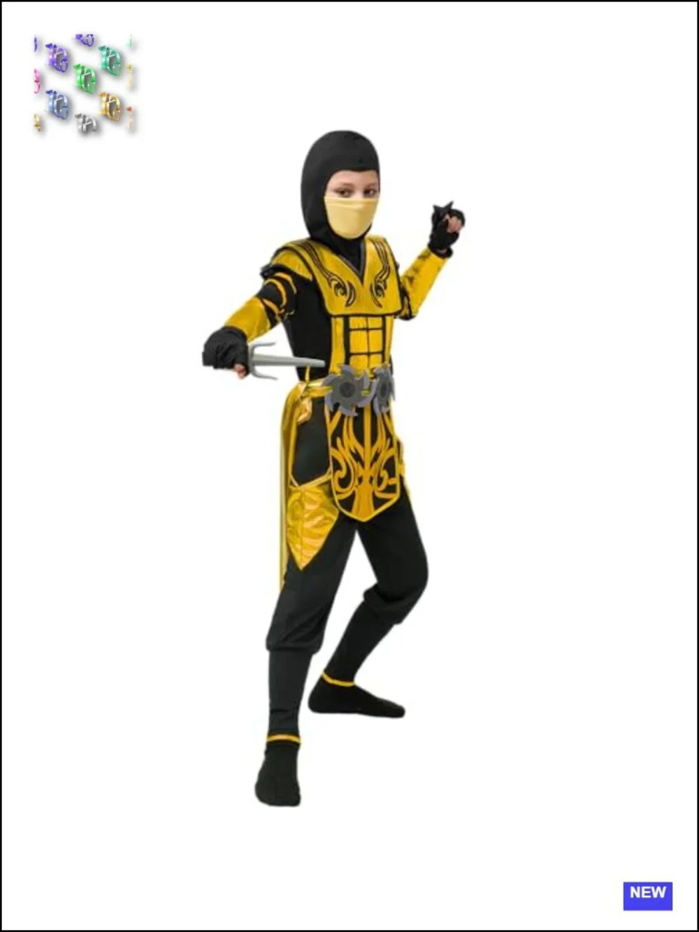 Red Ninja Costume Set with Accessories for Boys Halloween Cosplay